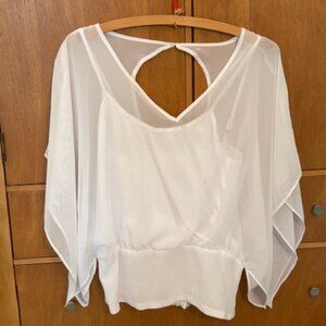New York & Co White Camisole with Sheer Overblouse XS NWT